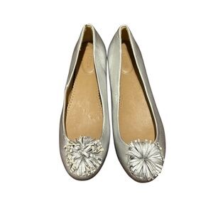 J. Crew Women's flats in Metallic Silver Size 7